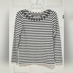 Striped Black and White Women's Top